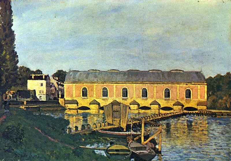 Alfred Sisley Maschinenhaus der Pumpe in Marly oil painting picture